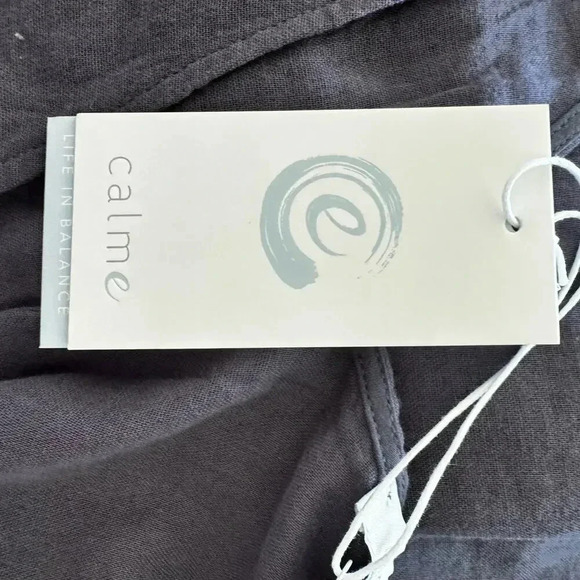 NWT Johnny Was Calme Double Gauze V Neck Drape Tank Top Graphite Gray SZ M - Picture 5 of 11